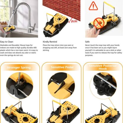 6 X Rat Catching Metal Traps Heavy Duty Snap Mousetrap Bait Pest Catcher UK - Image 10