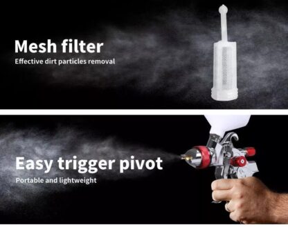 Spray Gun Paint Gun Kit HVLP Gravity Feed Air 1.4mm 1.7mm 2mm 2.5mm 4 Nozzles UK - Image 6