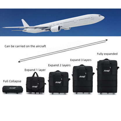 42- 6 Wheels Extra Large Lightweight Luggage Trolley Suitcase Travel Bag Handbag - Image 8