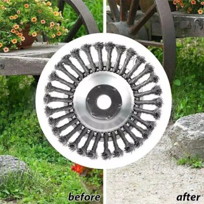 8-Inch Grass Strimmer Head Trimmer Brush Steel Wire Wheel Garden Weed Trimmer - Image 2