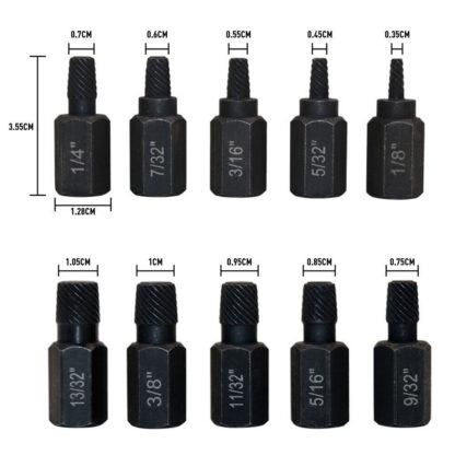 Screw Extractor Easy Out Drill Bits Broken Damaged Bolt Stud Remover Set 10PCS - Image 2