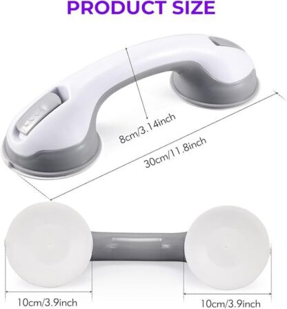 2 X SAFETY SUPPORT HAND RAIL HANDLE BAR GRIP GRAB SUCTION BATH BATHROOM SHOWER - Image 5