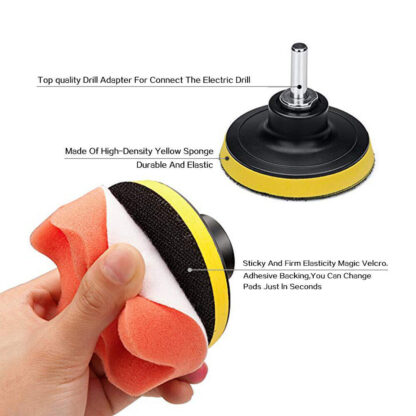 12pcs 3Buffing Waxing Polishing Sponge Pads Kit Set For Car Polisher Drill UK - Image 9