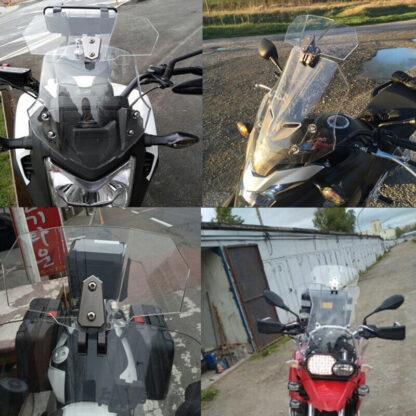 Motorcycle Motorbike Clip On Windshield Wind Screen Deflector Extension Spoiler - Image 6