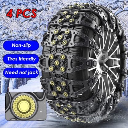 4pcs Universal Snow Chains Auto Traction Aid Ice Tire Spikes Winter Snow Chain - Image 2