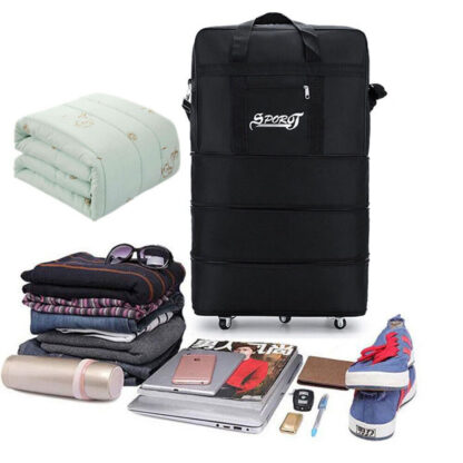 42- 6 Wheels Extra Large Lightweight Luggage Trolley Suitcase Travel Bag Handbag - Image 5