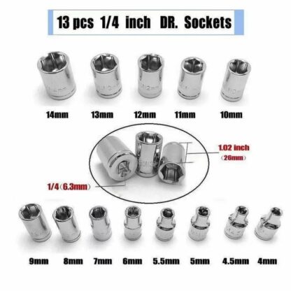 46PCS 1-4 Socket Wrench Screwdriver Bits Ratchet Driver Kit Repairing Tool Set - Image 7