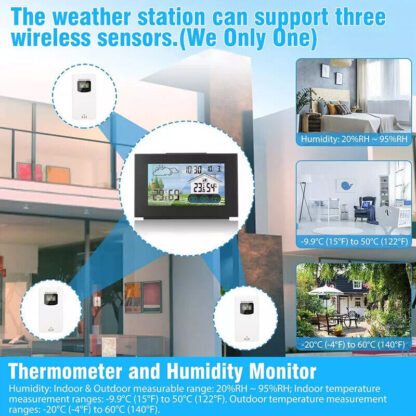 Wireless Weather Station Clock Digital Thermometer Temperature Indoor&Outdoor. - Image 7