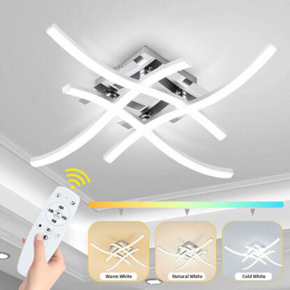 Ceiling Light 4 Wave Lights Modern Kitchen Living Room Bedroom Lamp LED Dimmable - Image 9