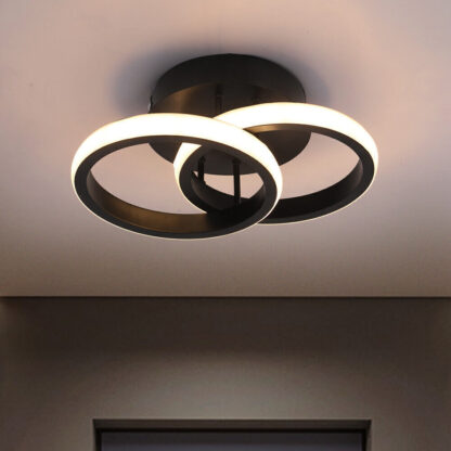 Modern LED Ceiling Light Double Round Pendant Lamp Bedroom Lights Ceiling - Image 9