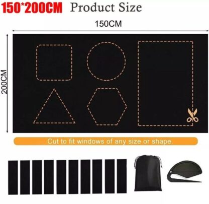 Portable Blackout Blind Window Thermal Insulated Kitchen Curtains Stick On DIY - Image 4