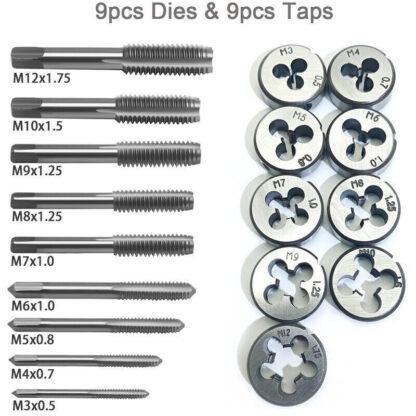 20pcs Hand Tap And Die Set Screw Thread Reamer M3-M12 Twist Drill Bit Tool Kit - Image 8