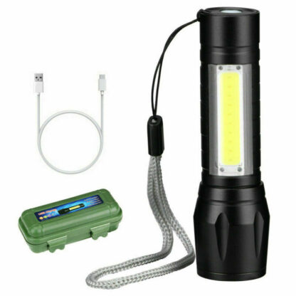 Mini Flashlight LED COB Torch Rechargeable High Lumens Zoomable Adjustable Focus Camping Light 3 Modes For Outdoor Waterproof - Image 6