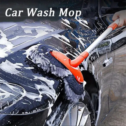 Microfiber Mop Wash Kit Telescopic Car Cleaning Brush With 4 Replacent Header - Image 8