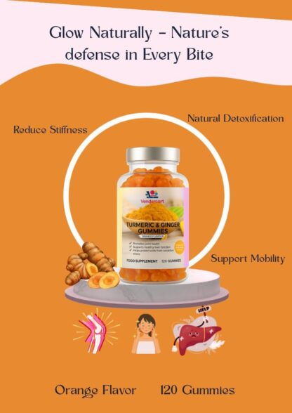 Turmeric & Ginger Gummies 120ct- Joint Support, Immune Boost, Vegan Friendly - Image 2