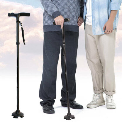Collapsible Safety LED Walking Stick Adjustable Travel Hiking Cane Trekking Pole - Image 10