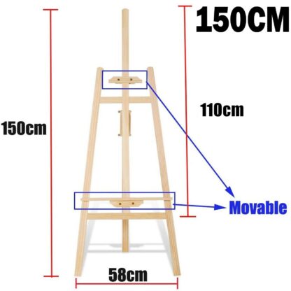 150cm Studio Wooden Easel Display Art Craft Artist Cafe Wedding Painting Stand - Image 3
