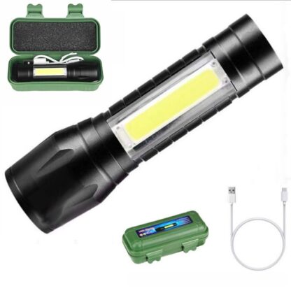 Mini Flashlight LED COB Torch Rechargeable High Lumens Zoomable Adjustable Focus Camping Light 3 Modes For Outdoor Waterproof - Image 4