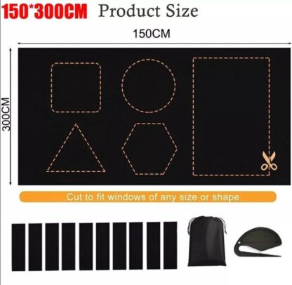 Portable Blackout Blind Window Thermal Insulated Kitchen Curtains Stick On DIY - Image 6