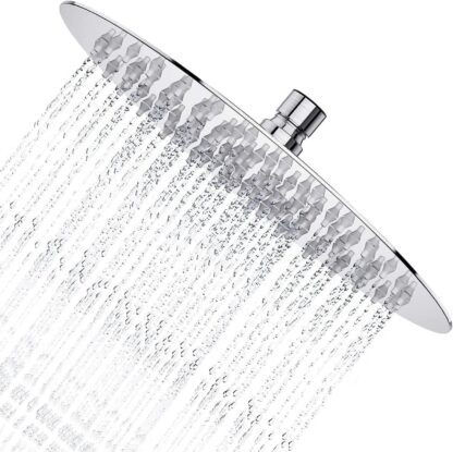8 Round Shower Head Chrome Stainless Steel Rainfall Overhead Bathroom Large UK - Image 4