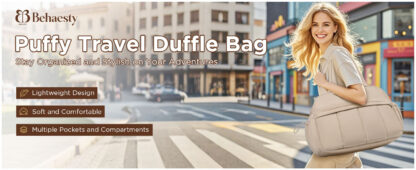 Weekender Bags Quilted Travel Duffel Bag,Large Puffer Duffle Bag,Travel Gym Weekend Workout,Carry on Bag for Airplanes - Image 10