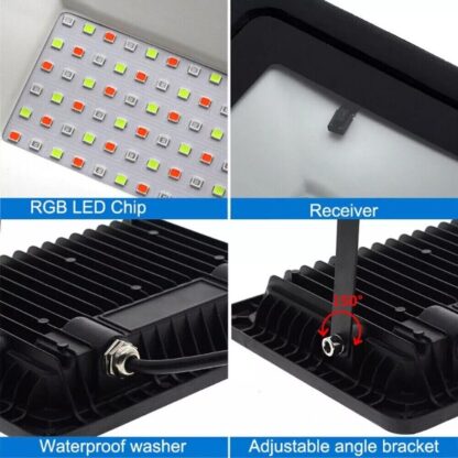 50W RGB LED Flood Light Spotlight 16 Colour Changing Garden Yard Outdoor Lamp UK - Image 4