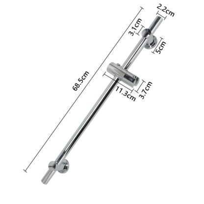 Shower Riser Rail Kit Slider Adjustable Chrome Head Holder Bracket Bathroom Set - Image 3