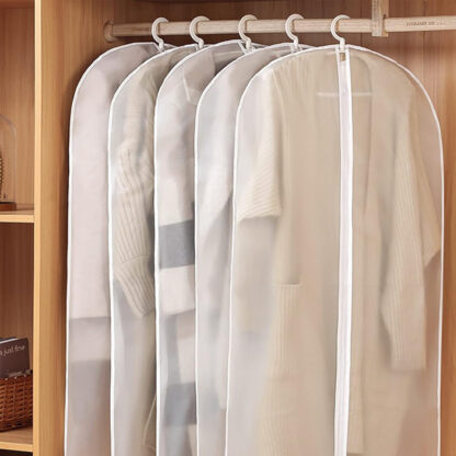 5-10-20 X Clear Polythene Garment Covers Suit Dress Coat Dust Protector Zip Bags - Image 3