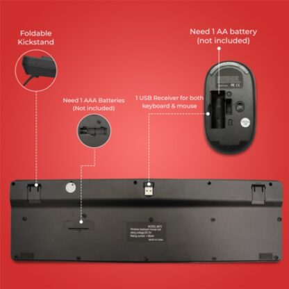 2.4GHz Wireless Keyboard And Mouse Set UK USB Dongle For PC Laptop Full-Size NEW - Image 4