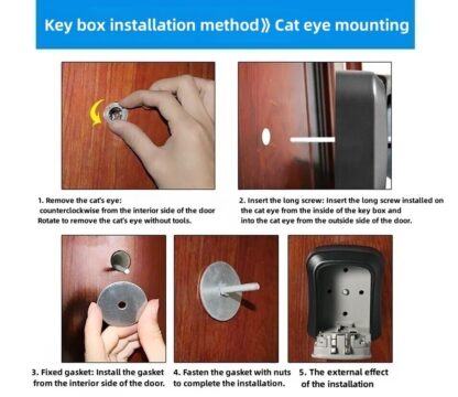 Wall Mounted Key Safe, 4 Combination Key Safe Outdoor Security Key Lock Box - Image 3