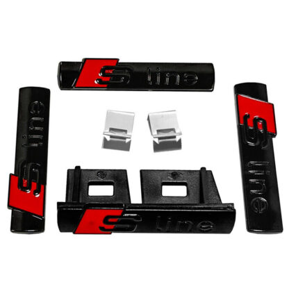 Gloss Black S Line Badge Emblem 1 Grill 3 Stickers For A3 A4 A5 A6 A8 TT Q7 - Image 8