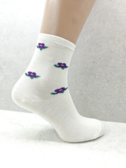 Women's Floral Cotton Socks 6 12 24 Pairs - Image 3