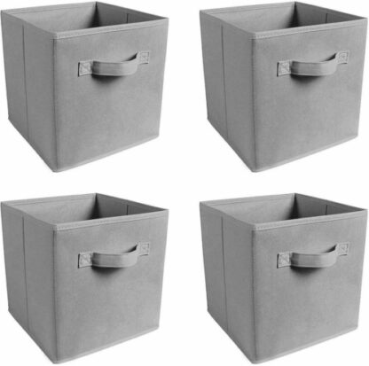 4 Pack Foldable Storage Box Foldable Canvas Drawer Organizer Fabric Cube - Image 7