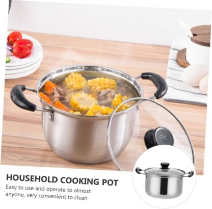 5PCS Stainless Steel Saucepan Induction Cooking Pot Cooker Cookware Kitchen - Image 4
