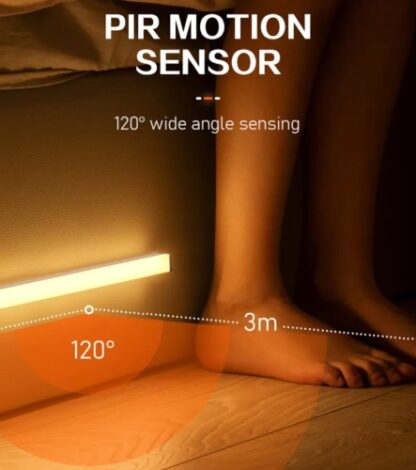Strip Light LED PIR Motion Sensor USB Rechargeable Magnetic Cabinet Closet Lamp - Image 9