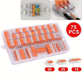 75x For Wago 221 Electrical Connectors Wire Block Clamp Terminal Cable Reusable
