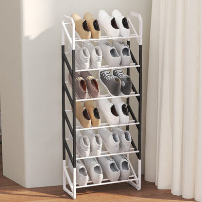6 TIER SHOE RACK STAND STORAGE SELF ORGANISER LIGHTWEIGHT COMPACT SPACE SAVING - Image 2