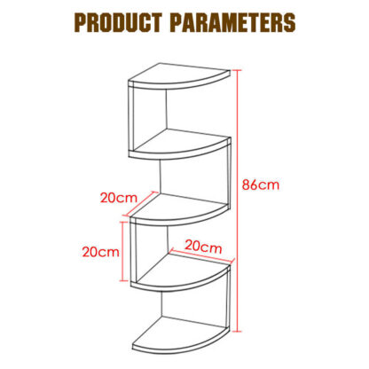 New 5 Tier Floating Wall Shelves Corner Shelf Storage Display Bookcase Unit - Image 7