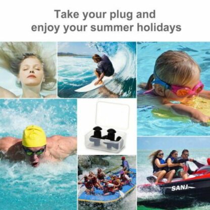 5  10 Pairs Soft Silicone Ear Plugs For Swimming Sleeping Anti Snore With Case UK - Image 7