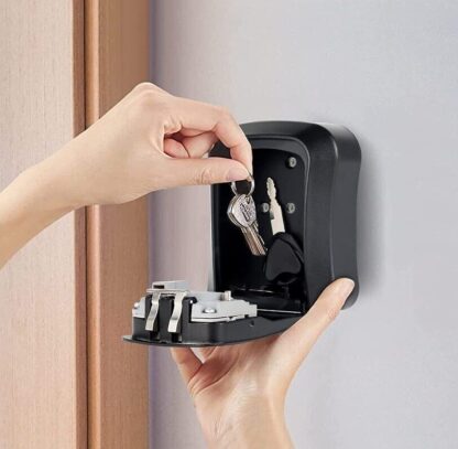 Wall Mounted Key Safe, 4 Combination Key Safe Outdoor Security Key Lock Box - Image 10