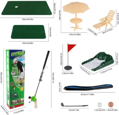 Indoor Mini Golfing Game Kit Golfs Toy Set WRed Pad Putter Early Education - Image 10