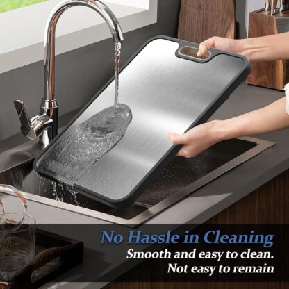 Stainless Cutting Board Double-Sided Titanium Cutting Boards For Kitchen Camping - Image 4