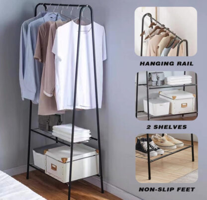 Heavy Duty Metal Clothes Rod Shoe Storage Clothing Rack Hanging Display Rack - Image 6
