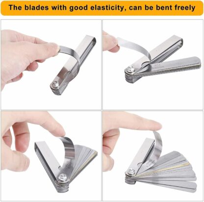 32 Blade Feeler Filler Gauge  Plug Gap Metric Imperial Measuring Brass Tool - Image 10