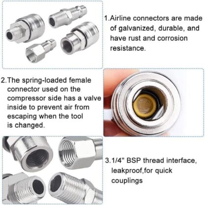 20 PCS Air Line Hose Compressor Fitting Coupling Connector Quick Release - Image 9