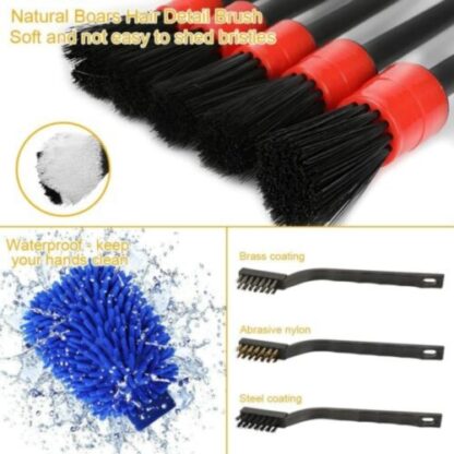 26Pcs Car Detailing Brush Set Soft Brushes Interior Wheel Valet Pro Cleaning Kit - Image 3