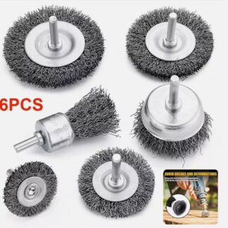 6Pcs Brush Drill Attachment Bit Kit  Wire Cleaning Wheel For Cleaning Rust UK