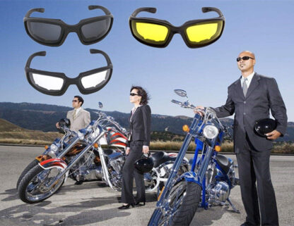 3 Pair Motorcycle Sports Padded Biker Riding Glasses Wind Resistant Sunglasses - Image 3