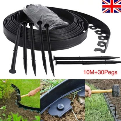 10m Lawn Border With 30 Plastic Stakes Garden Border For Paths, Driveways, Flowers And Plants - Image 3