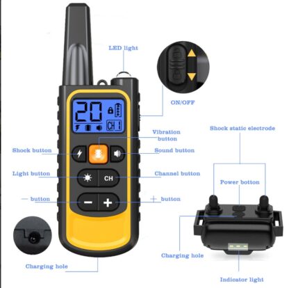 ElDog Pet Training Collar Rechargeable Waterproof Electric Shock Anti Bark R800m - Image 3